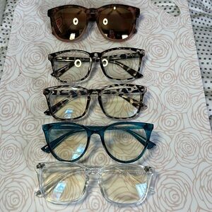 4 blue light glasses & 1 polarizes sunglasses